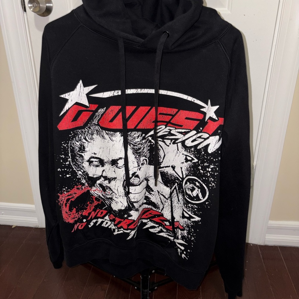 Guess Black and Red Graphic Hoodie